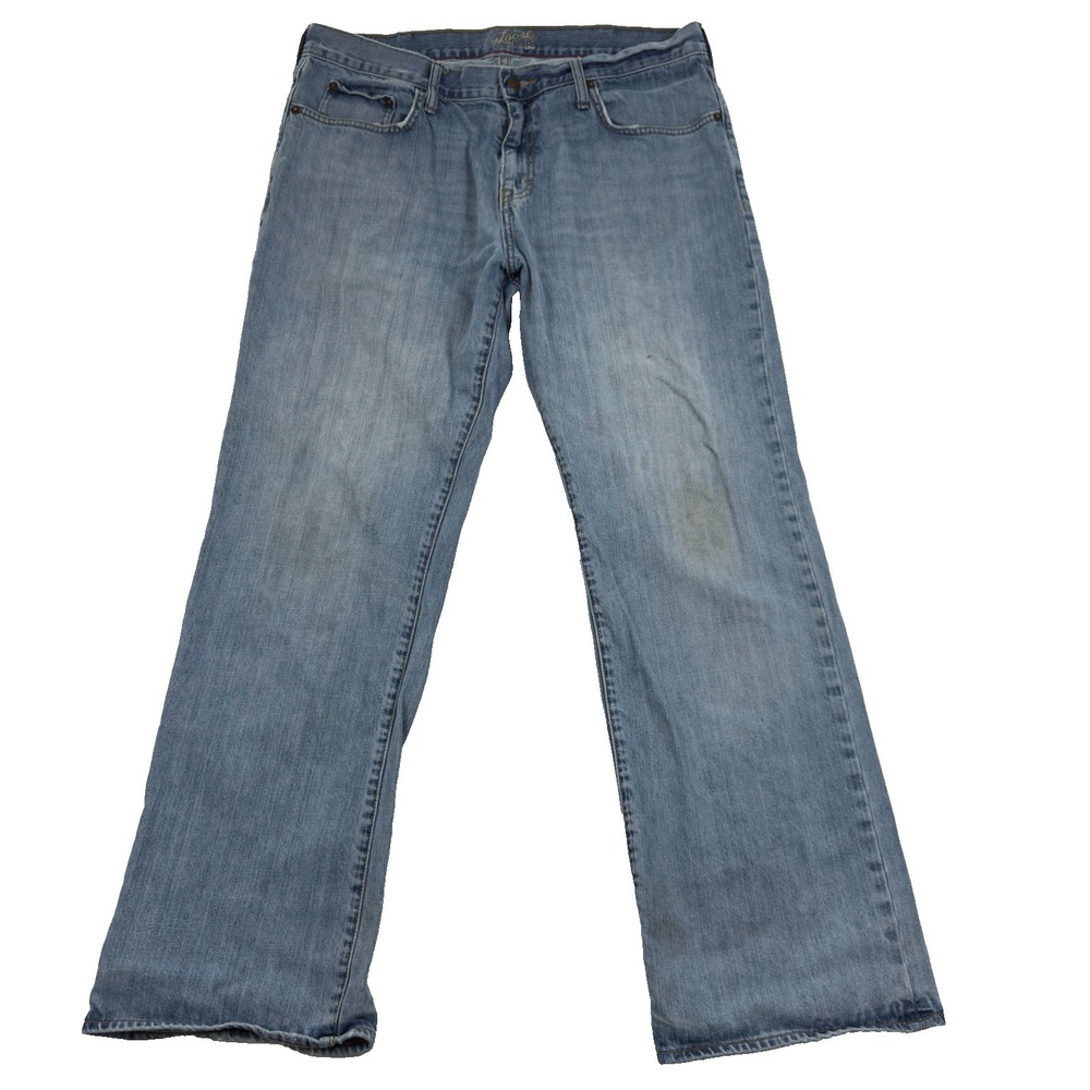 Old Navy Jeans Mens‎ 36x34 (37x33 Fit) Blue Distressed Denim Loose Fit Mid Rise